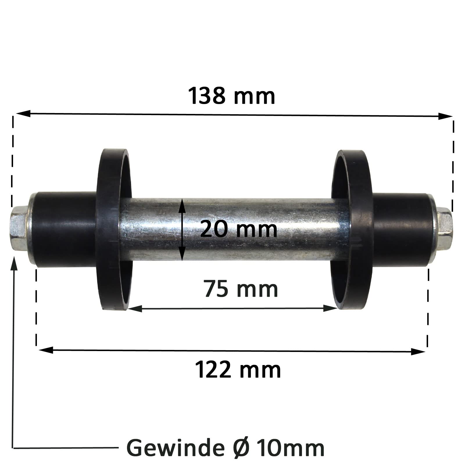 2x Schubkarrenrad Vollgummi PU Pannensicher 4.80/4.00-8 Ø 390mm mit Achse PU Stahlfelge