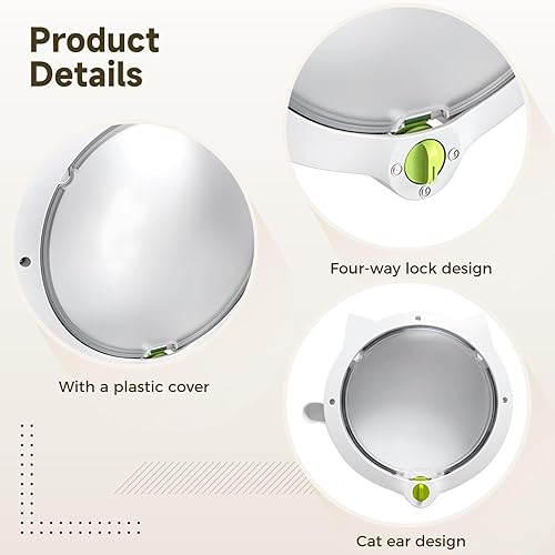 Miniatura 2 de 4-Way Locking White Cat Door, 12.2 X 10.2 in, Interior Entry