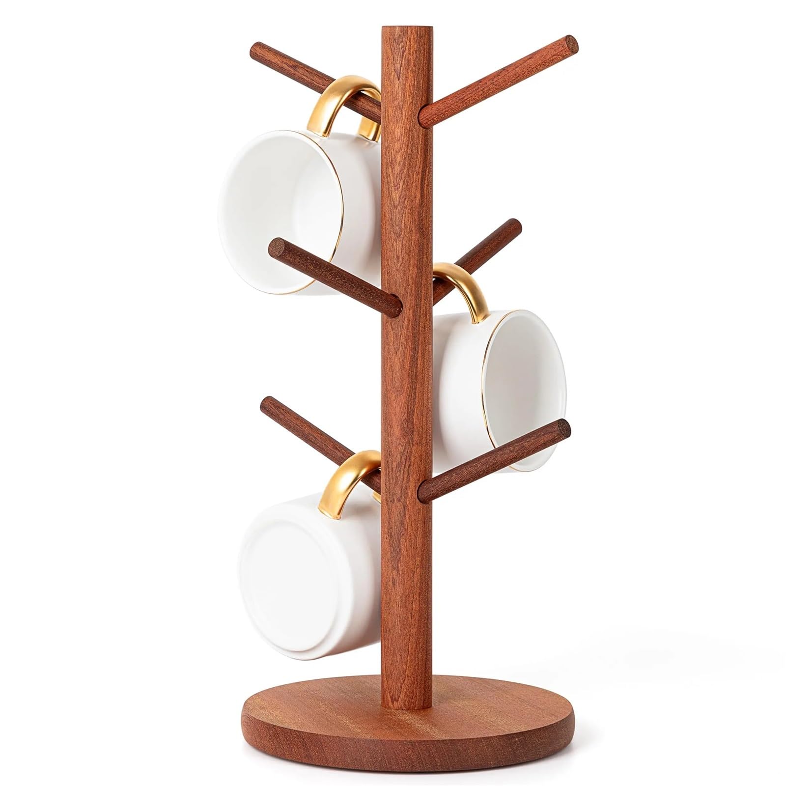 MFWHEFJ Mug Tree Mug Holder Tree, Coffee Cup with 6 Hooks(Color2)