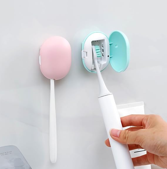 Electric Toothbrush Container, White, Travel Case for Toothbrush & Brush Heads, Compact & Hygienic Storage, Fits Most Electric Toothbrushes, Water-Resistant Design for Bathroom or Travel