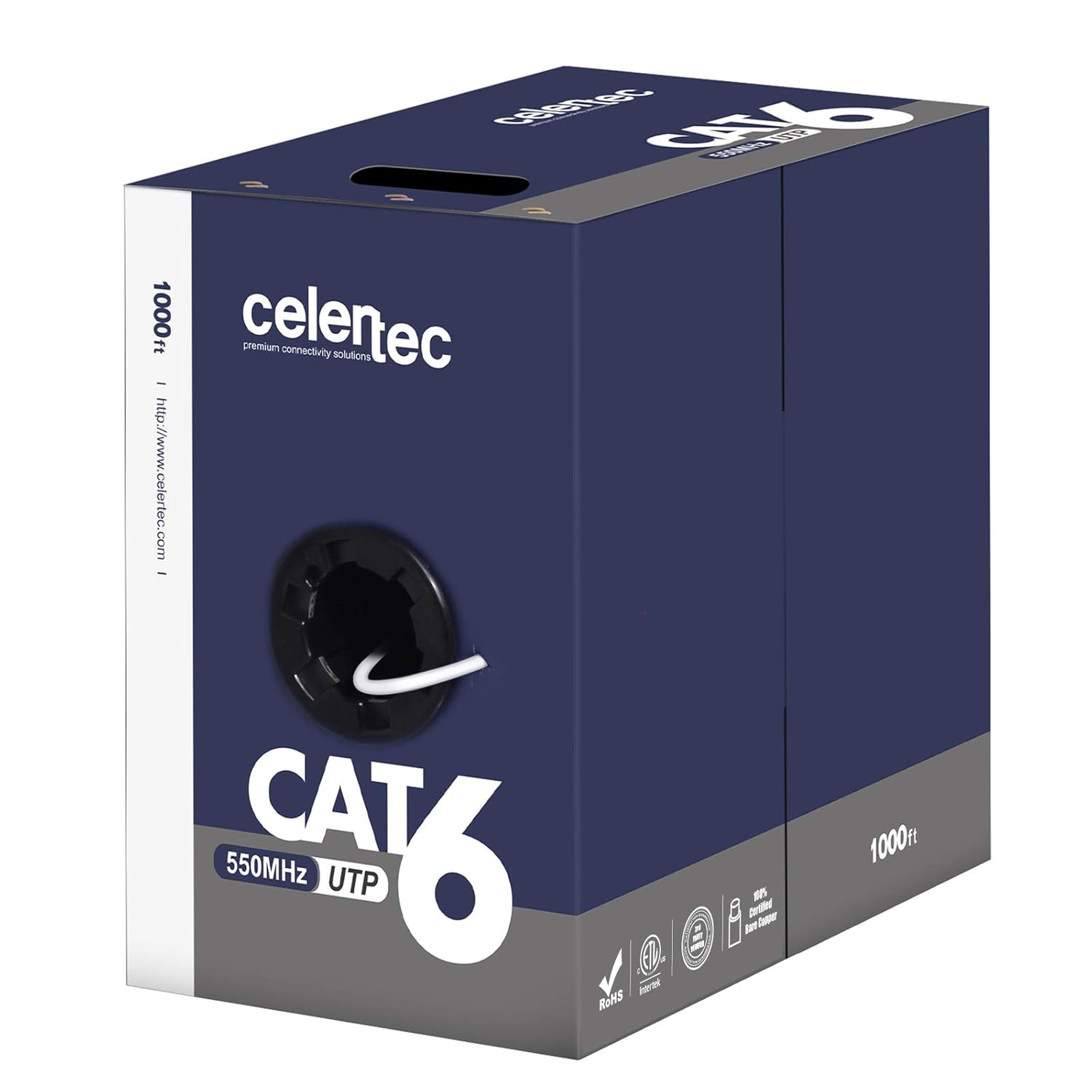 Get Popular Offer celertec CAT6 Ethernet Cable, 1000ft, 23AWG Solid Bare Copper, Unshielded Twisted Pairs(UTP), 550MHz, ETL Listed &CMR Riser Rated, Indoor, Bulk Ethernet Cable, Pull Box -White Get Special Price celertec CAT6 Ethernet Cable, 1000ft, 23AWG Solid Bare Copper, Unshielded Twisted Pairs(UTP), 550MHz, ETL Listed &CMR Riser Rated, Indoor, Bulk Ethernet Cable, Pull Box -White