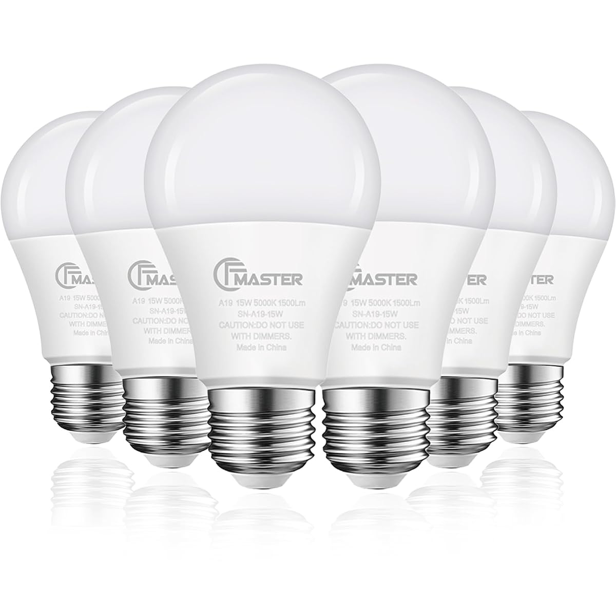Jiangsiling A19 Led Light Bulb, 100W Equivalent Light Bulbs, 15W 5000K