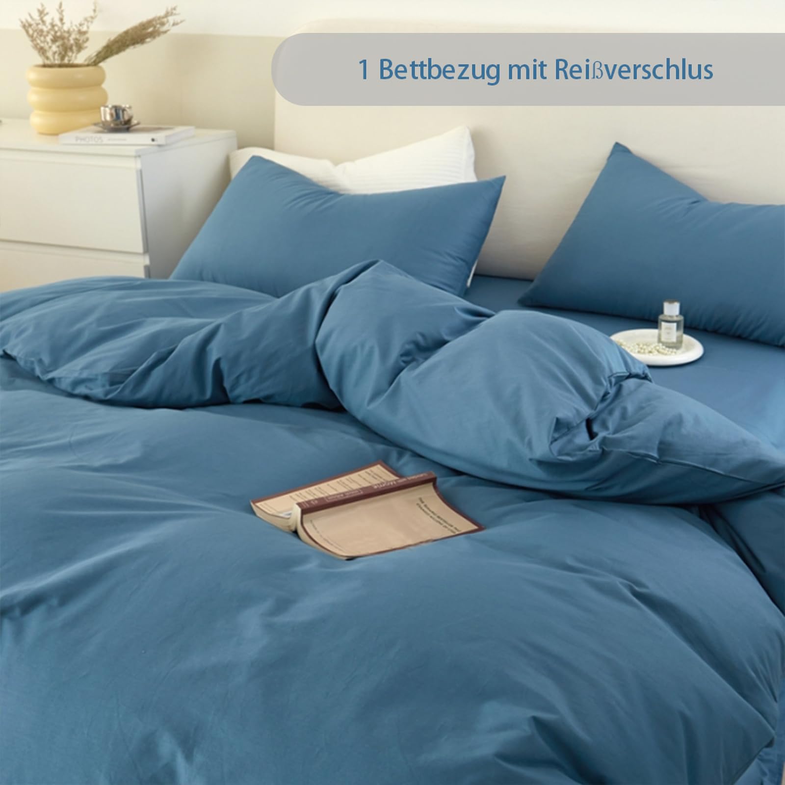 Weiches graues Baumwoll-Bettwäsche-Set, 180 x 220 cm, gemütlich, versteckter Reißverschluss, Luxus-Bettwäsche für ultimativen Komfort, perfekt für Heimdekoration und Schlafoptimierung