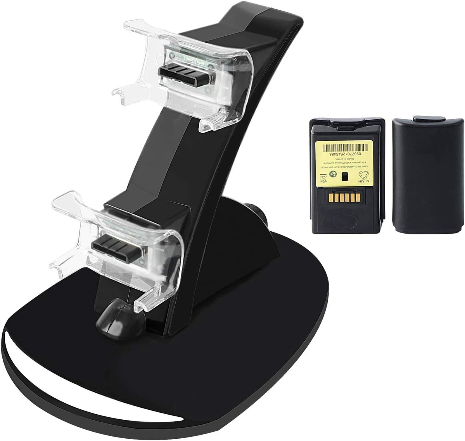 Xbox 360 Controller Charger,Charging Dock Station with 2pcs Rechargeable Battery Pack for Xbox 360 Controller, Charger with Batteries for Xbox 360 Slim Controlle