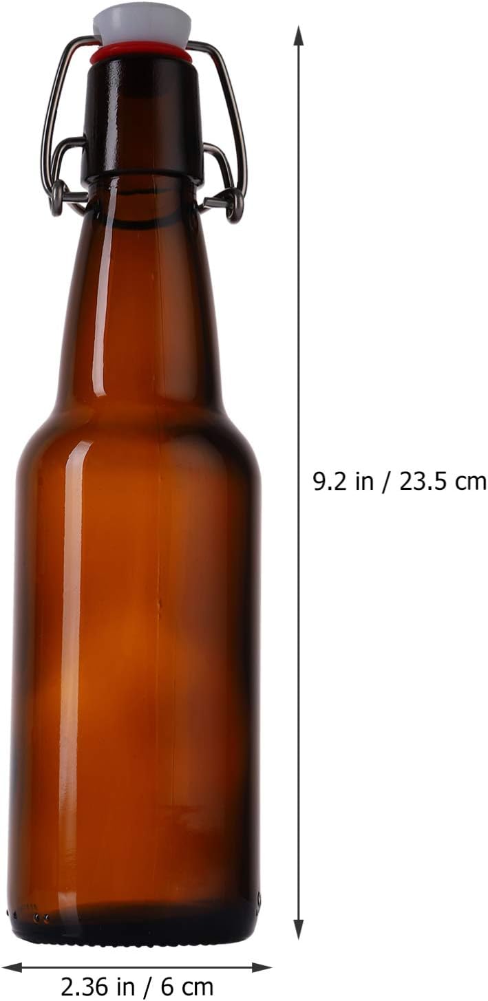 Alipis 2pcs Practical Buckle Glass Bottles for Beer and Enzyme Storage Design Capacity for Juices Milk and Cold Drinks