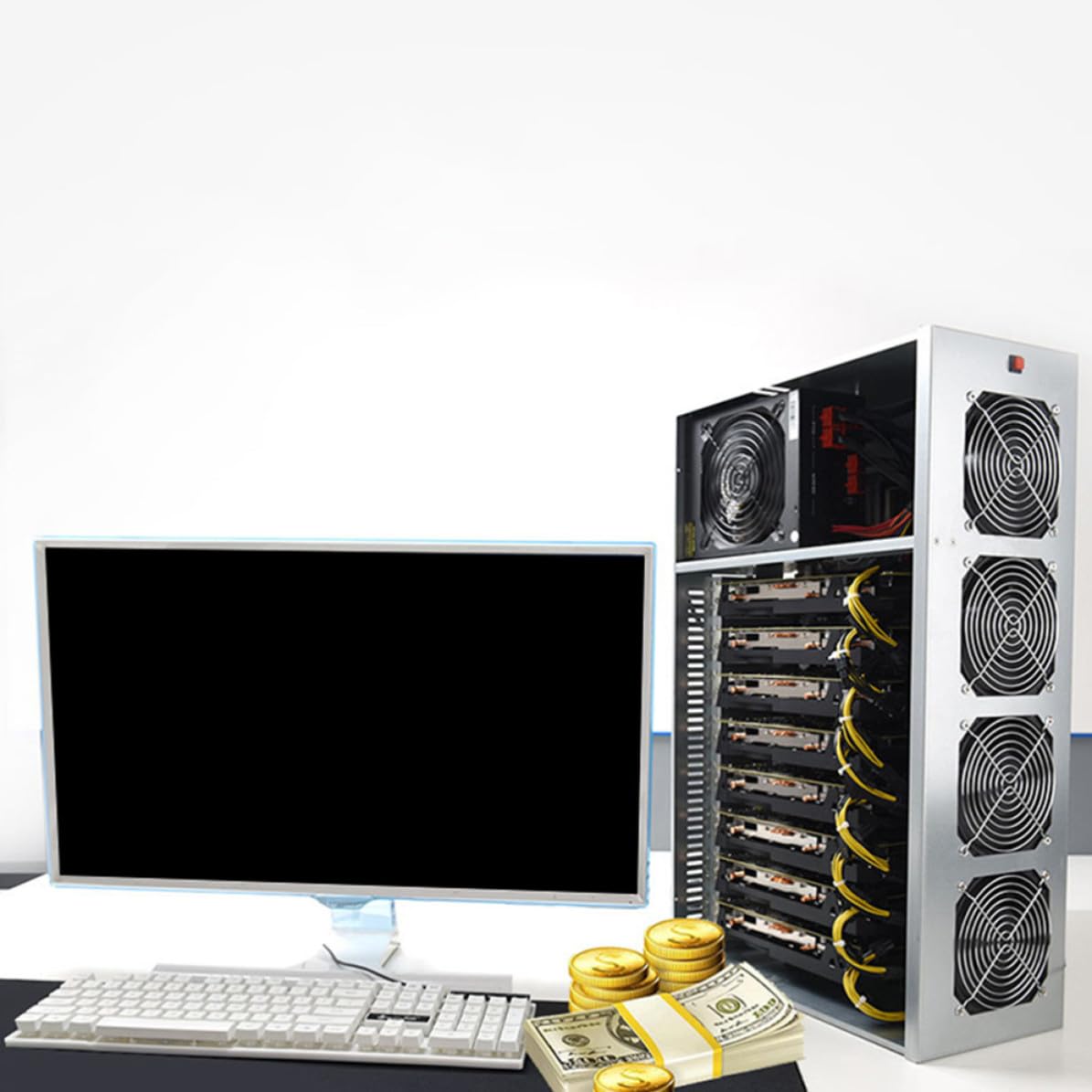 Scheda Madre per Macchina Mineraria CPU 8 Slot Gpu, Memoria Ddr3 e Interfaccia Vga Integrata, Pcb e Raffreddamento Ridotto per Mining Efficiente