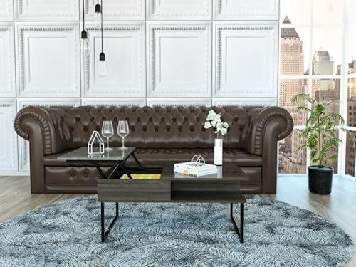 Lift Top Coffee Table Juvve, One Shelf, Carbon Espresso, Onyx