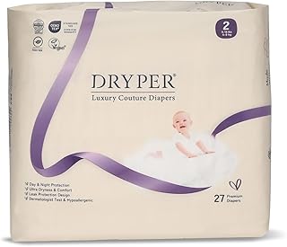 Baby Diaper,DRYPER Disposable Diaper Newborn Nappies Size 2 (4-8kg), 3D Leak Guards & Wetness Indicator, Ultra-Soft & Thin,Fast Water Absorption, 27 Nappies