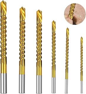 WANGR 6 PCS Titanium Coated HSS Twist Drill Bits 3-8mm Serrated Drill Bit Set Carpenter Hacksaw Drill Bit Power Tools