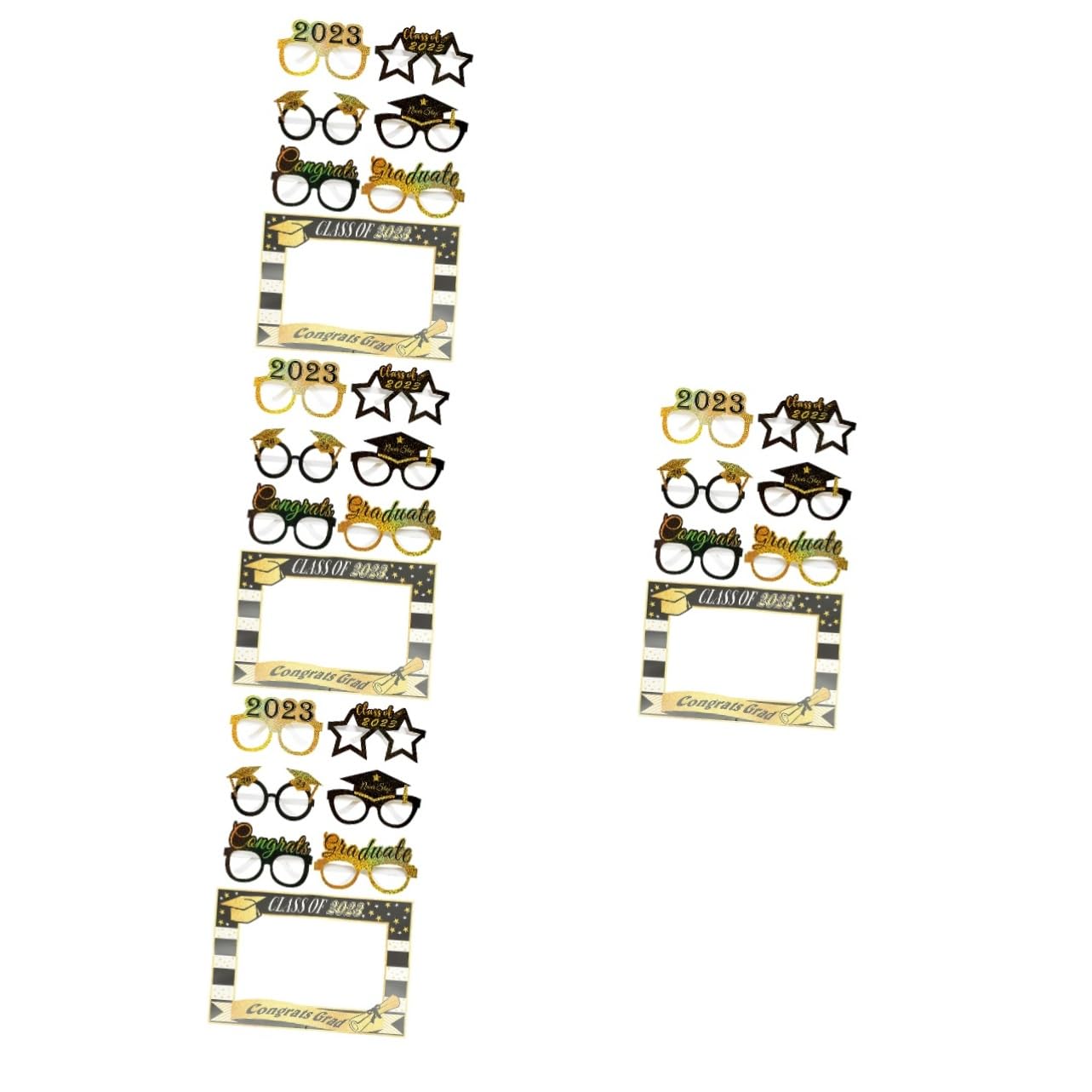 MAGICLULU 4 Sätze Abschlusspapierbrille Selfie-licht Abschluss Requisiten Glückwunsch Grad Requisiten Für Die Fotokabine Der Babyparty Tische Bachelorette-Spiele Gläser Mittelstücke