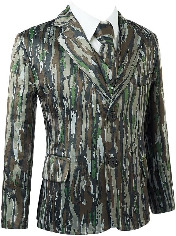 Boys Suit Jacket Slim Fit Blazer for Wedding Printed Sport Coat Ring Bearer Outfit