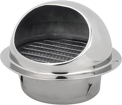 Stainless Steel Ventilation Cover, Wall Vent Round Air Vent Ventilation Grille Screen Hood Color Polished Thick 70mm