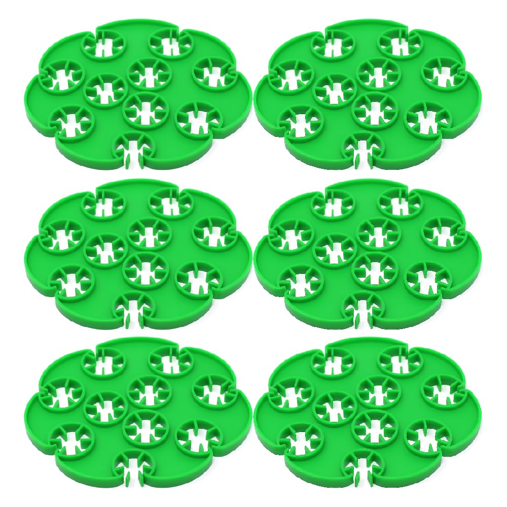 Wigwam Cane Grips for Climbing Plants – 10-Hole Bamboo Stick Holders for Sweet Peas, Beans, Tomato, Cucumber – Reusable Plastic Garden Plant Support Rings for Trellis and Teepee Frames (Pack of 6)
