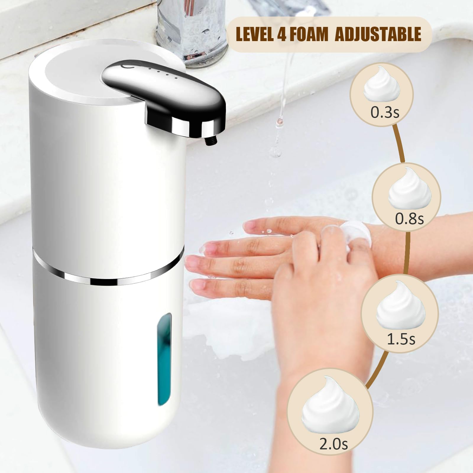 DISTRIBUTEUR DE SAVON,white--Distributeur automatique de savon sous forme de mousse, chargement