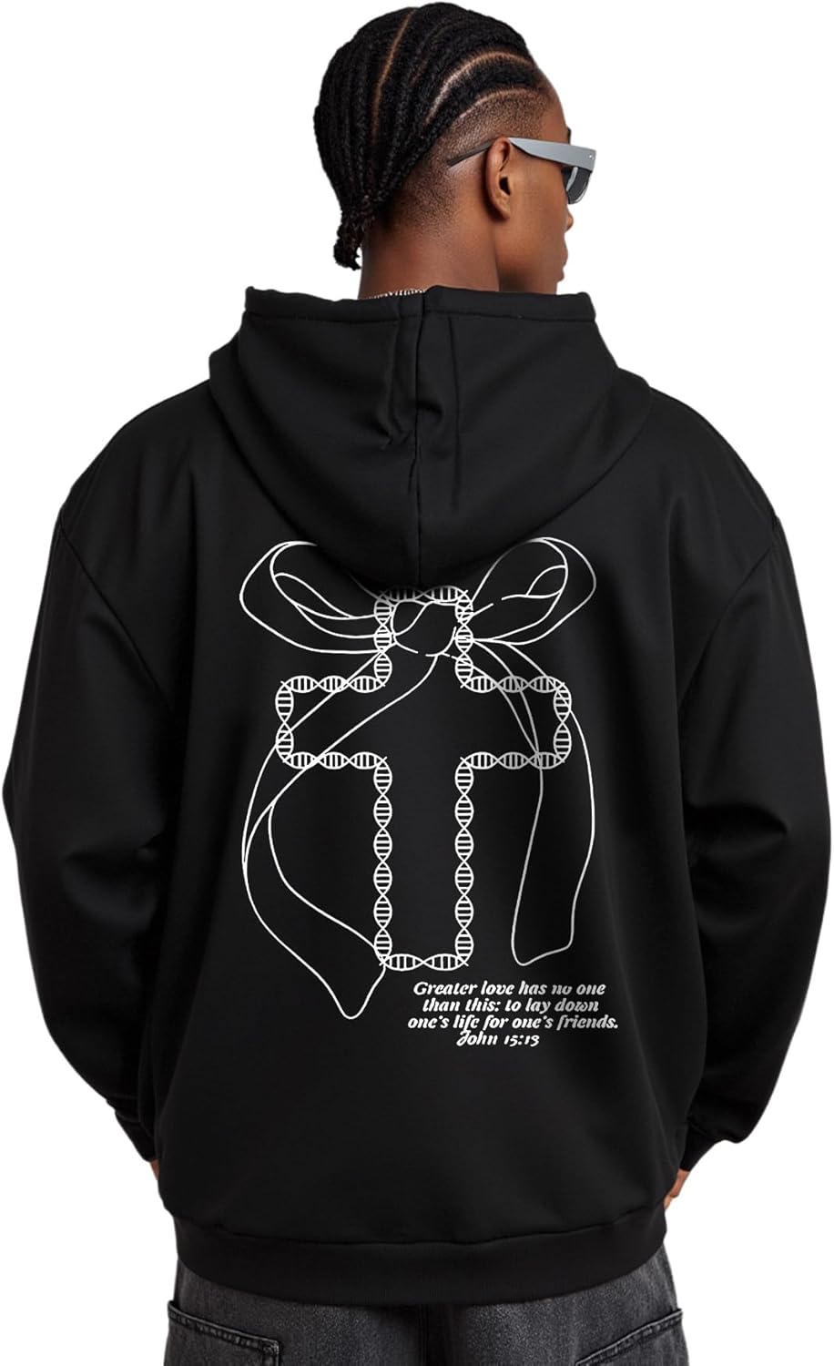 WDIRARA Men's Letter Print Hoodies Long Sleeve Hooded Sweatshirt Streetwear Pullovers Tops