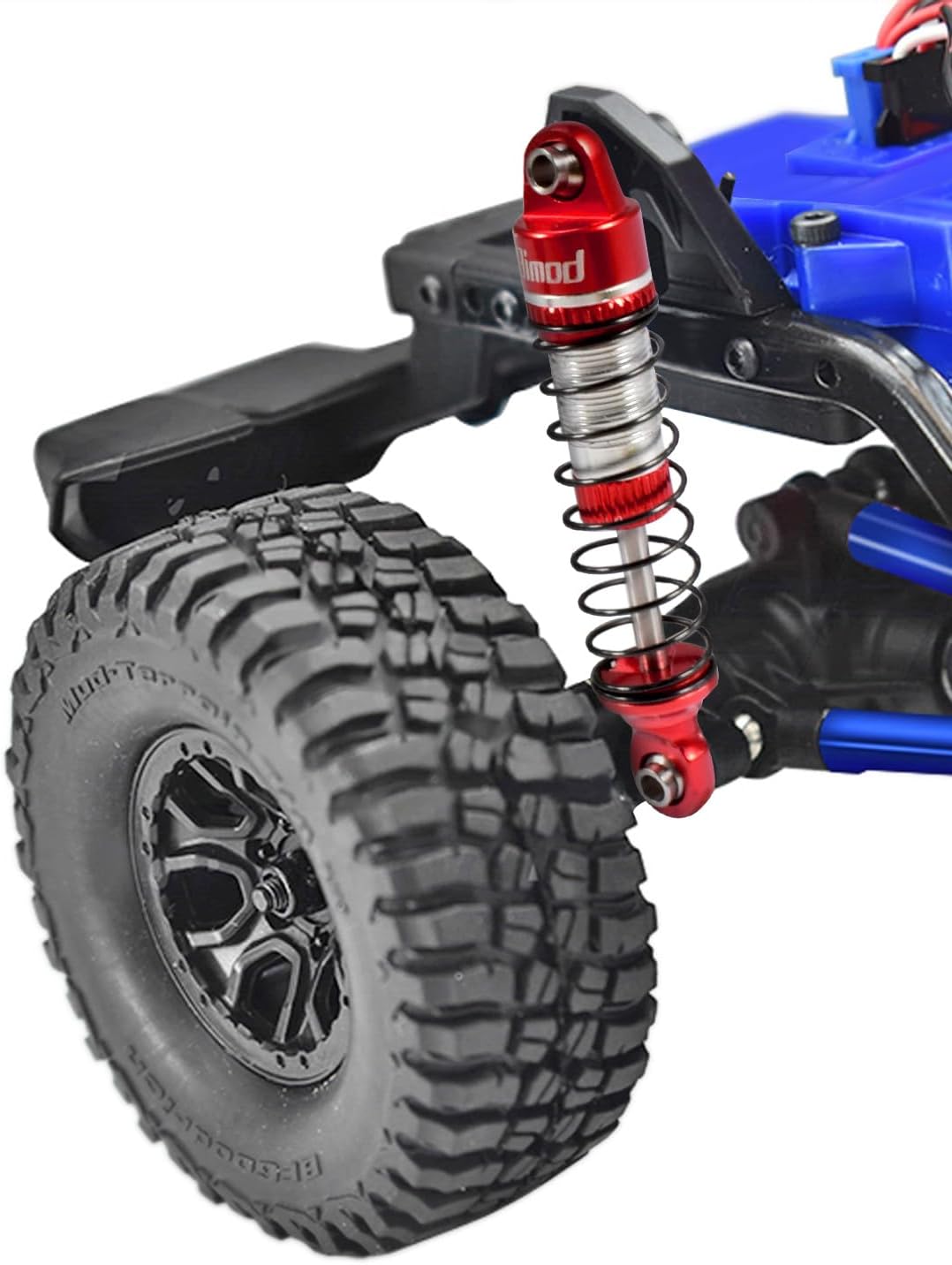 53mm Shocks - Aluminum Threaded Shock Absorber Oil Damper for TRX4M TRX4MT 1/18 RC Crawler Upgrade Parts (Red)