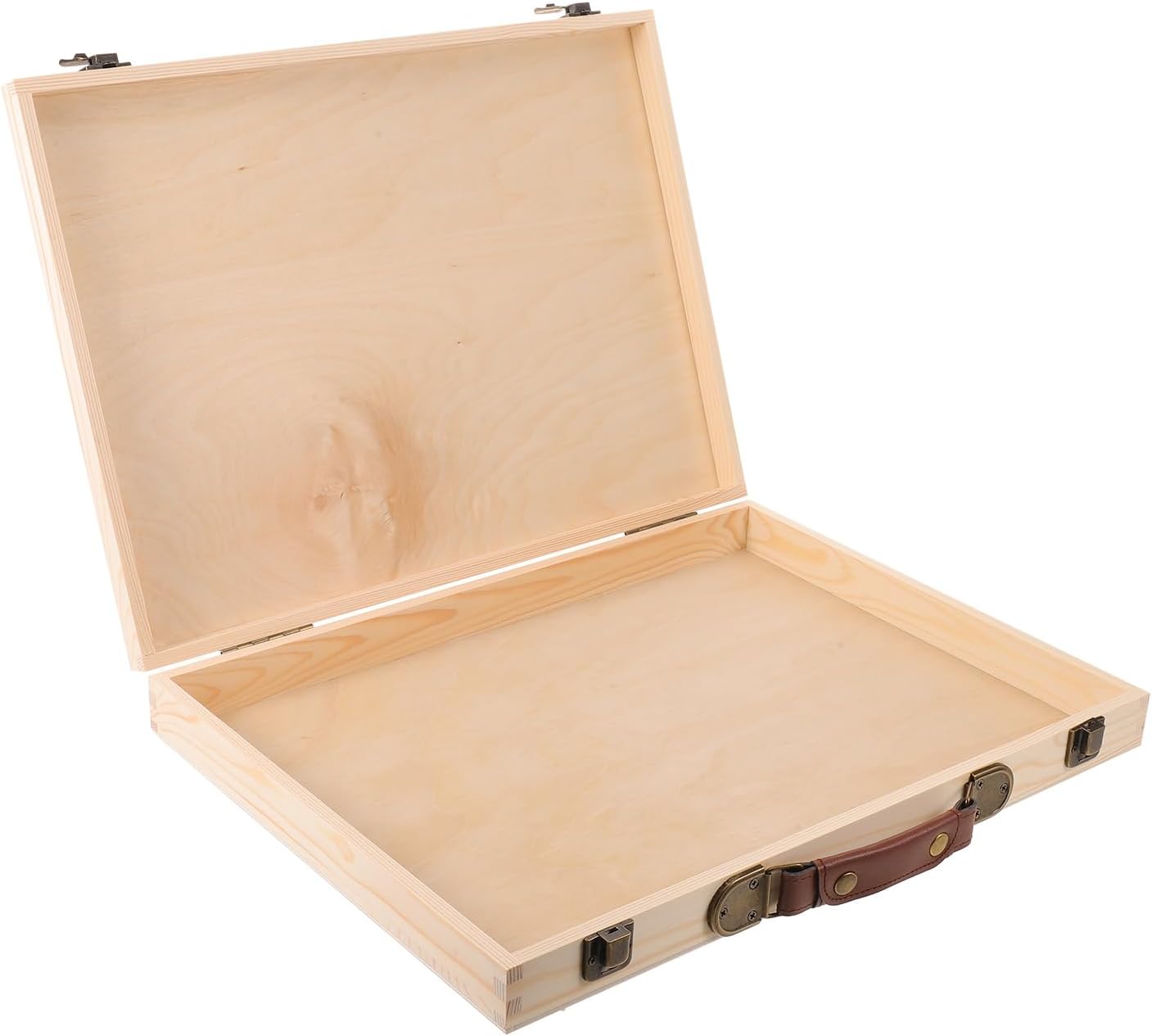 LUOZZY Vintage White Wood Photo Storage Box with Flip Lid Rectangle Keepsake Memory Crate Organizer Case 16x12x2 Inch