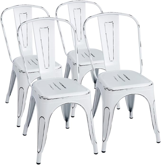 Furmax Metal Chairs Indoor/Outdoor Use Stackable Chic