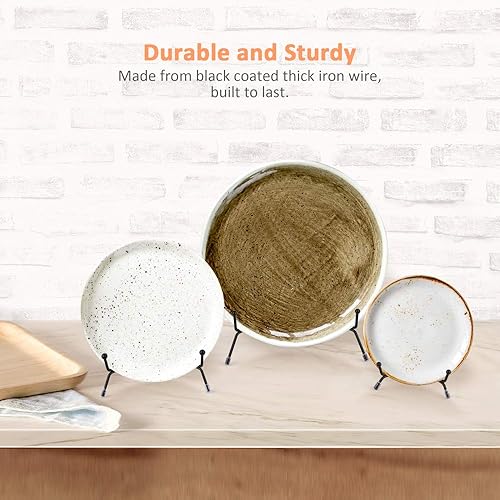 Miniatura 3 de Mocoosy Paquete de 6 soportes de placa antideslizantes mejorados de 3 tamaños para exhibición, 4 soportes de exhibición de 6 y 8 pulgadas, soporte