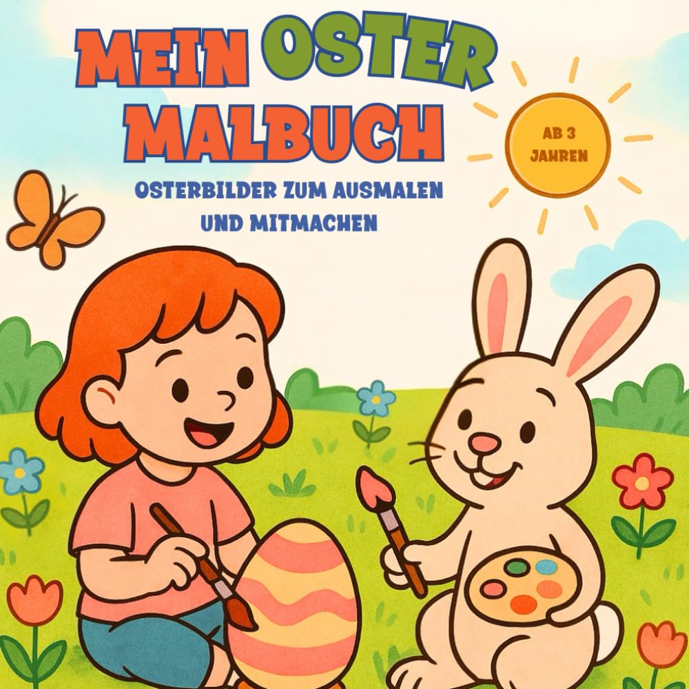 Mein großes Oster-Malbuch für Kinder: Malspaß, Rätsel & Bastelideen rund um Ostern – liebevoll gestaltete Motive für Kinder ab 3 Jahren