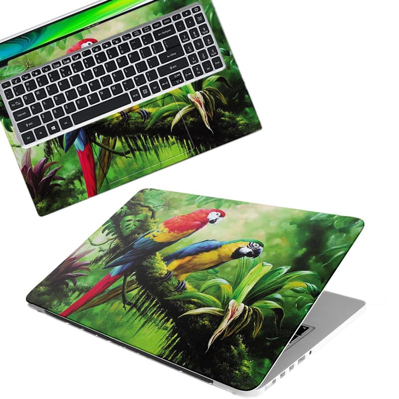 Parrot Full Body Vinyl Laptop Skin/Sticker/Cover Upto 15.6 Inches Laptops Laminated-Removable-HD Quality Compatible for Hp-Dell-Sony-Lenovo-Asus etc.(15×10 Inches)