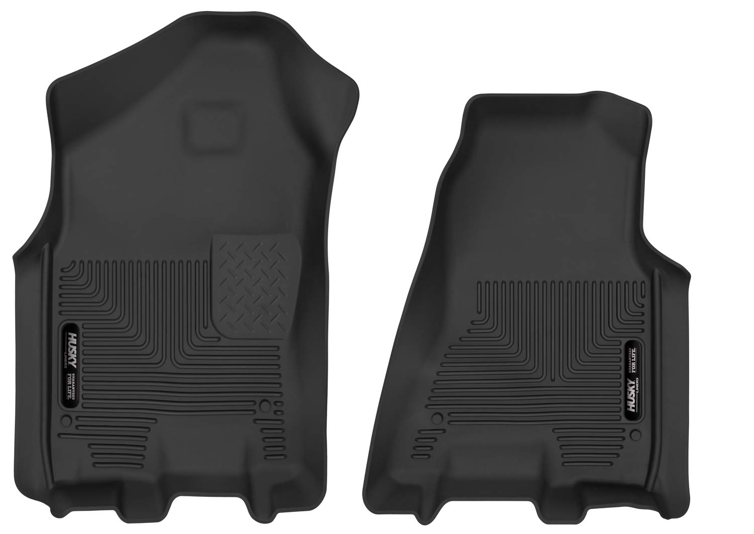 Husky LinersX-act Contour Floor Mats | Fits 2019 - 2024 Dodge Ram 1500 Crew Cab & Quad Cab | Front Row, 2-pc Black - 54501