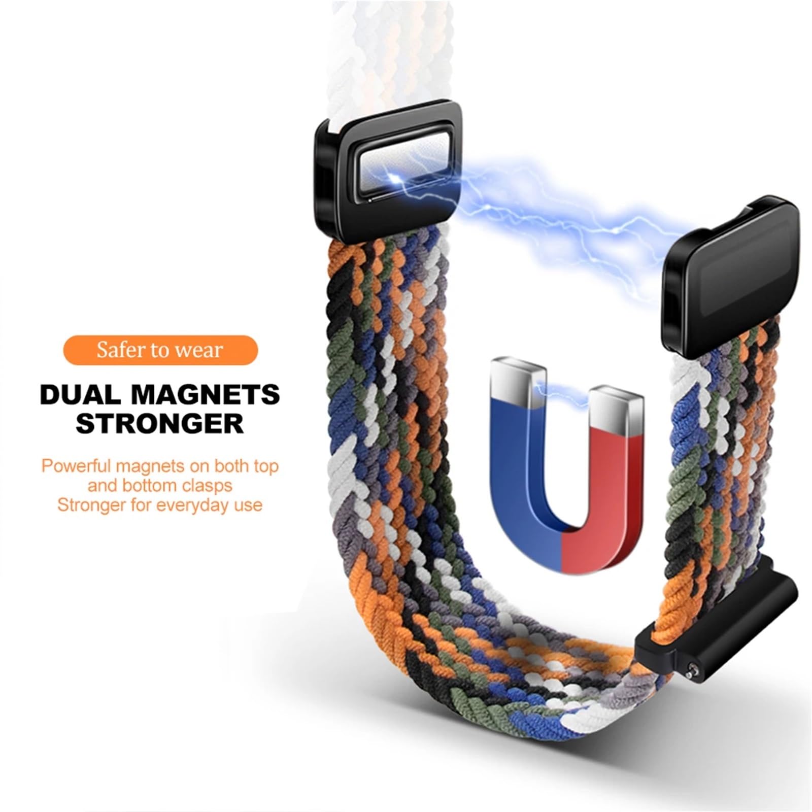 JDIME Cinturino Per Galaxy Watch Ultra Strap 47mm Accessori Bracciale sportivo intrecciato in nylon magnetico Correa Galaxy Watch 7 Ultra Band