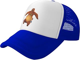 Angxtury Bear Grizzy Lemmings Mesh Baseball Cap Unisex Sun Hat Summer Trucker Hat Snapback for Mens Womens