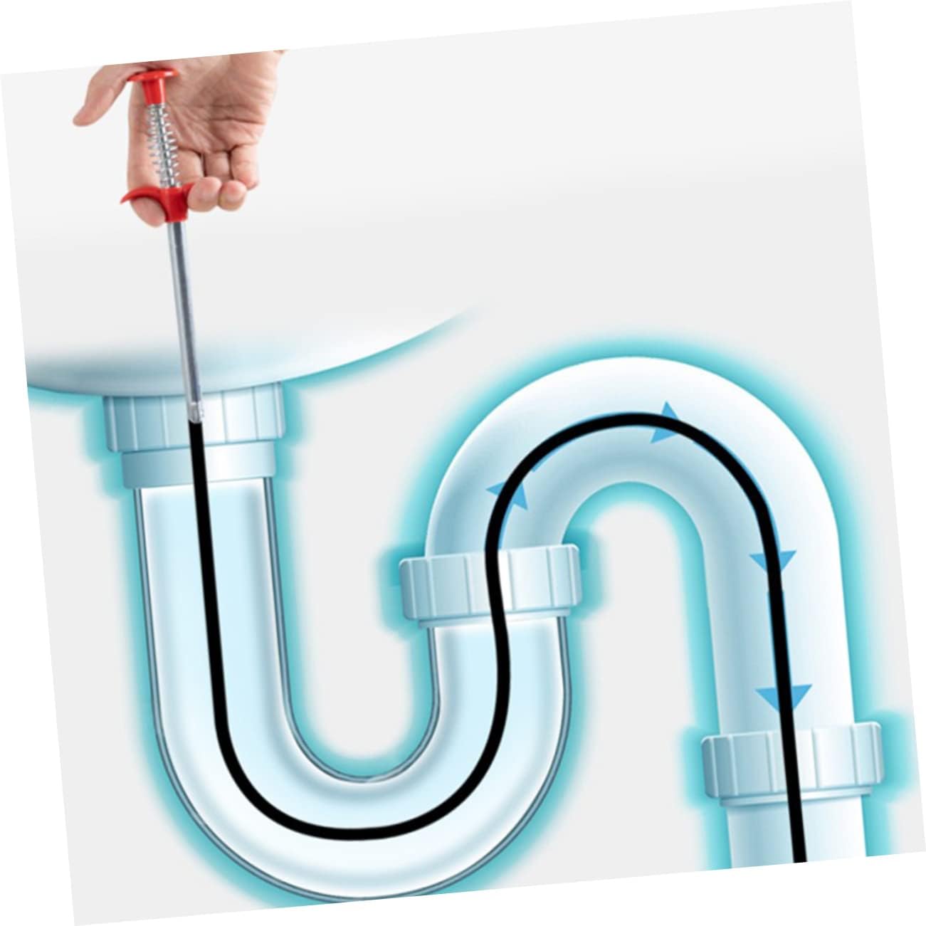 Ipetboom 2pcs Flexible Grabber Tool Reacher Grabber for Narrow Spaces and Drain Cleaning Kitchen Bathroom