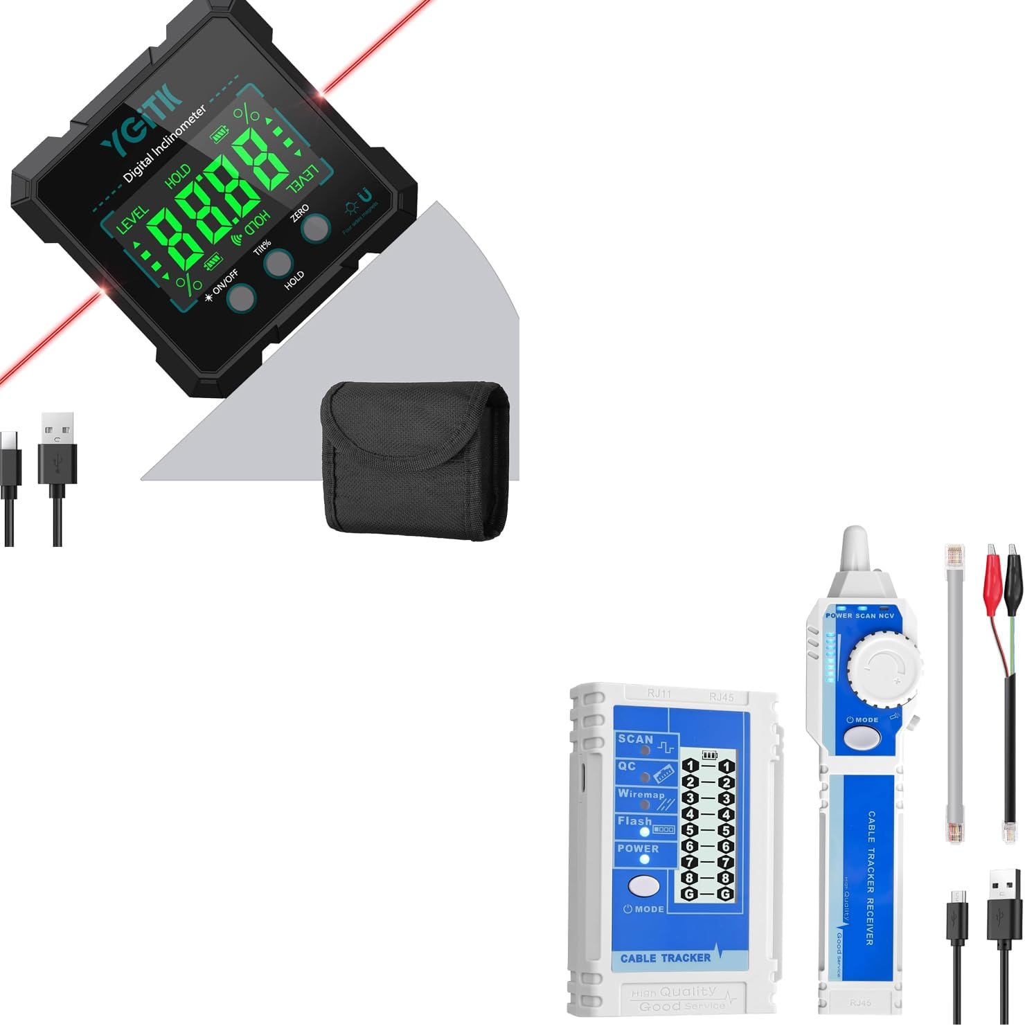 Digital Level Box & Network Cable Tester