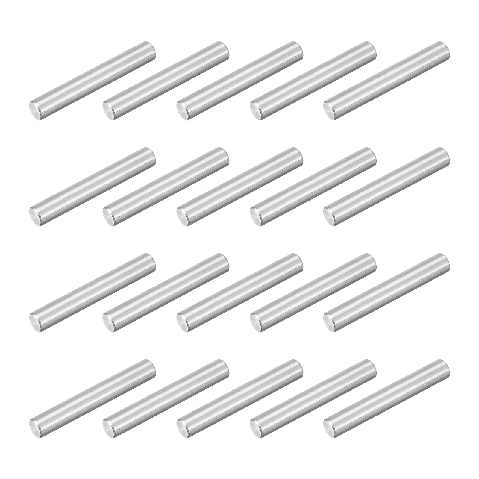 QUARKZMAN 20pz Spina Centraggio Perni 304 Acciaio Inossidabile M4 x 25mm Cilindrica Perno Supporto Mensole Perno Parallelo per Produzione Meccanica Industria Installazione Mobili, Argento