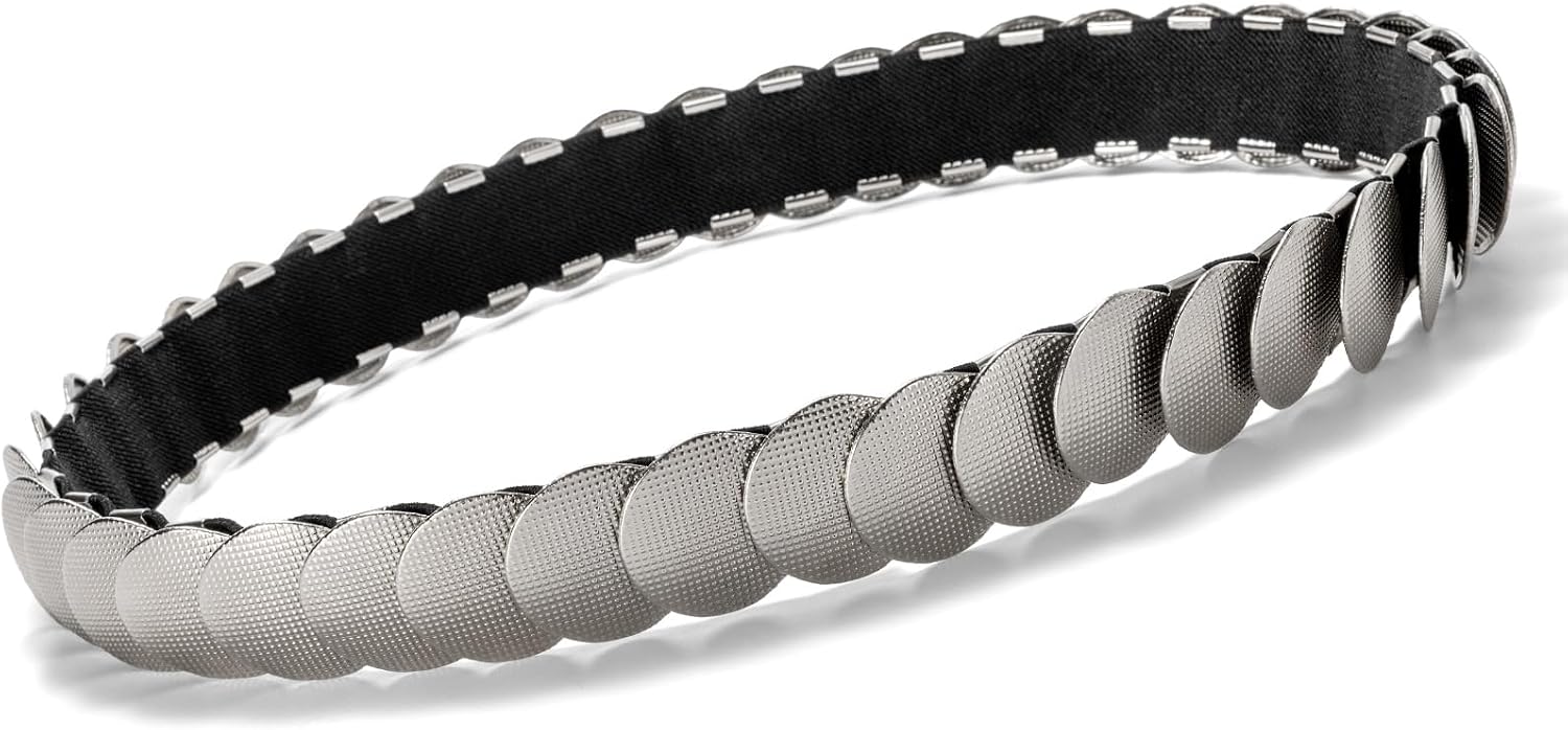 maikun Women Stretchy Belts, Fashion Decorative Metal Coin Disc Belt | Elastic Belt for Dresses Jeans & Skirts