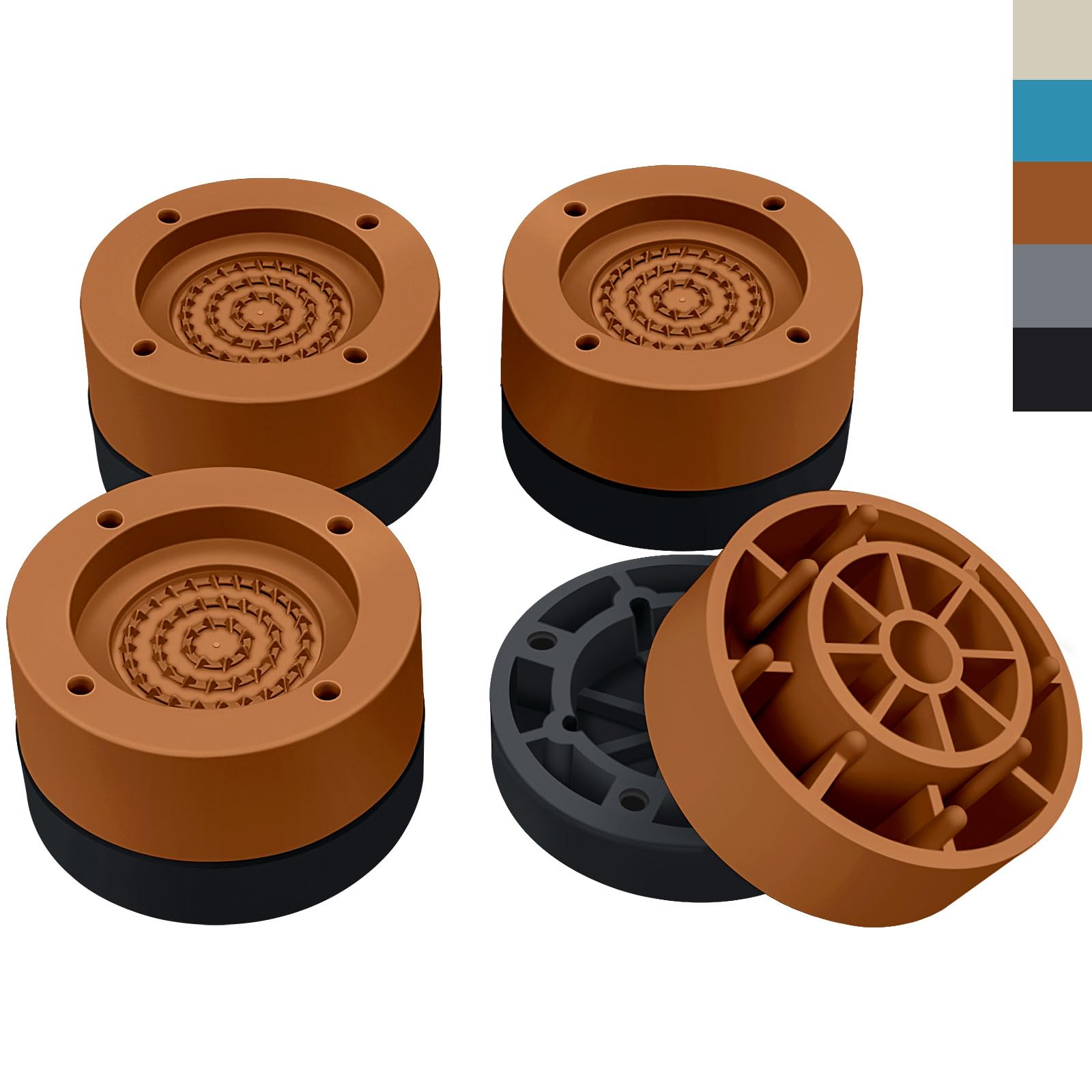 ANNKUT Furniture Risers - 1 Inch Heavy Duty Bed Risers, Round, Non-Slip, Pack Of 4