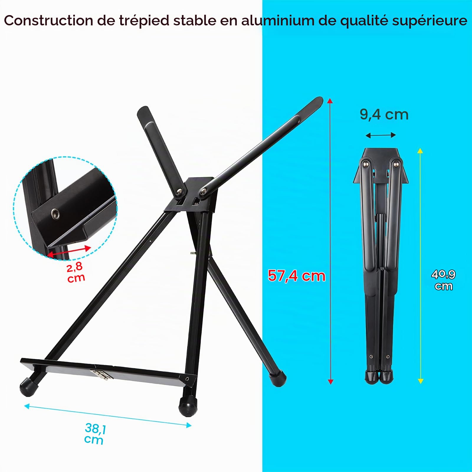 MEEDEN Lot de 10 chevalets de table : chevalet trépied en aluminium pour