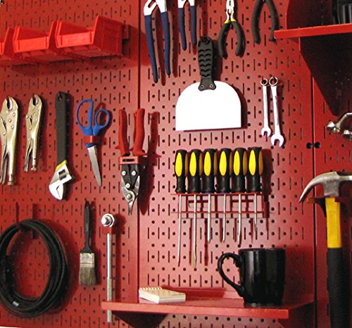 Image of Wall Control 30-P-3232R Red Metal Pegboard Pack