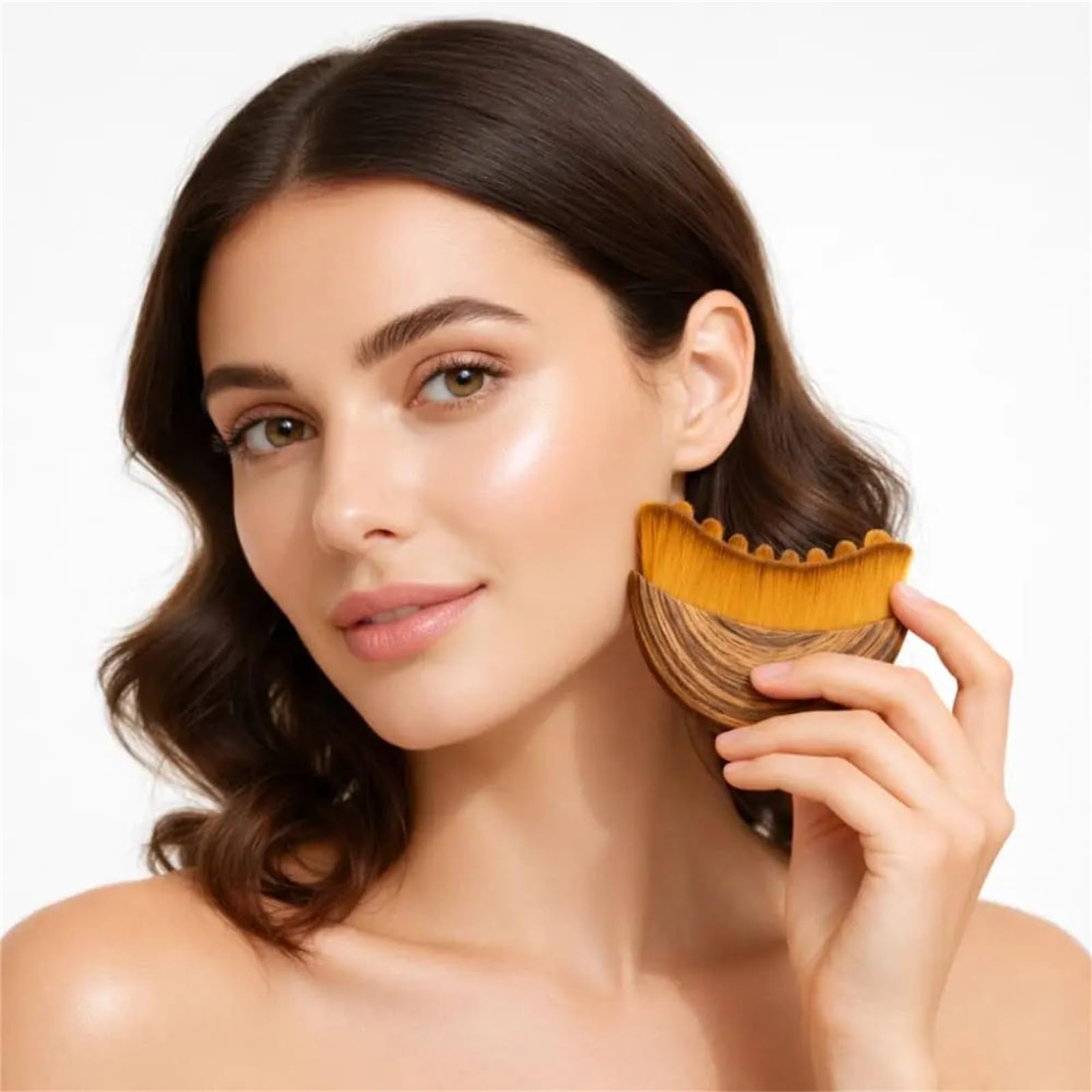 Mooniva LunaSculpt - Brosse Lymphatique Visage brosse contour visage brossage à sec drainage lymphatique forme ergonomique pour visage menton mâchoire contact précis peau