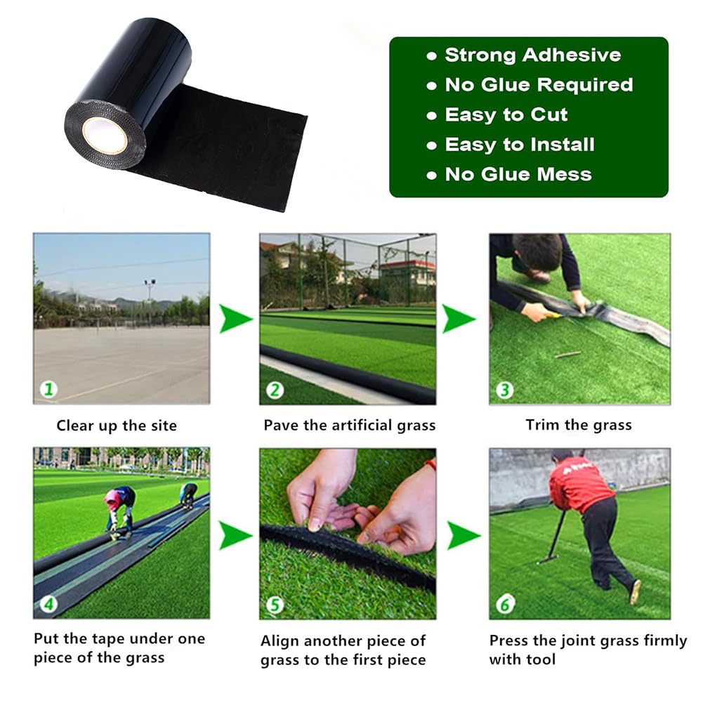 LITA Cinta Autoadhesiva de Césped Artificial de Doble Cara para Costura de Juntas de Alfombras al Aire Libre (15 cm x 15 m)