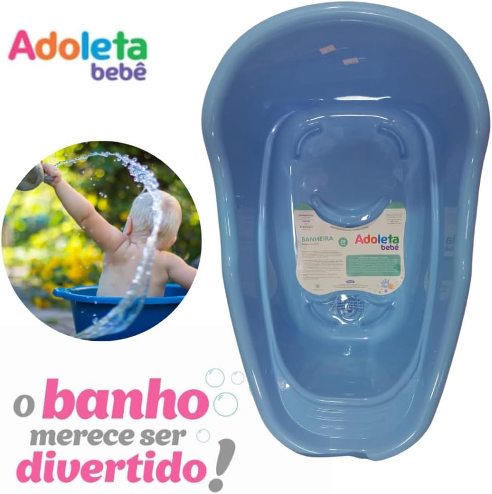 Banheira Para Bebê 20 Litros Sólida Resistente Infantil Anatômica (Azul)