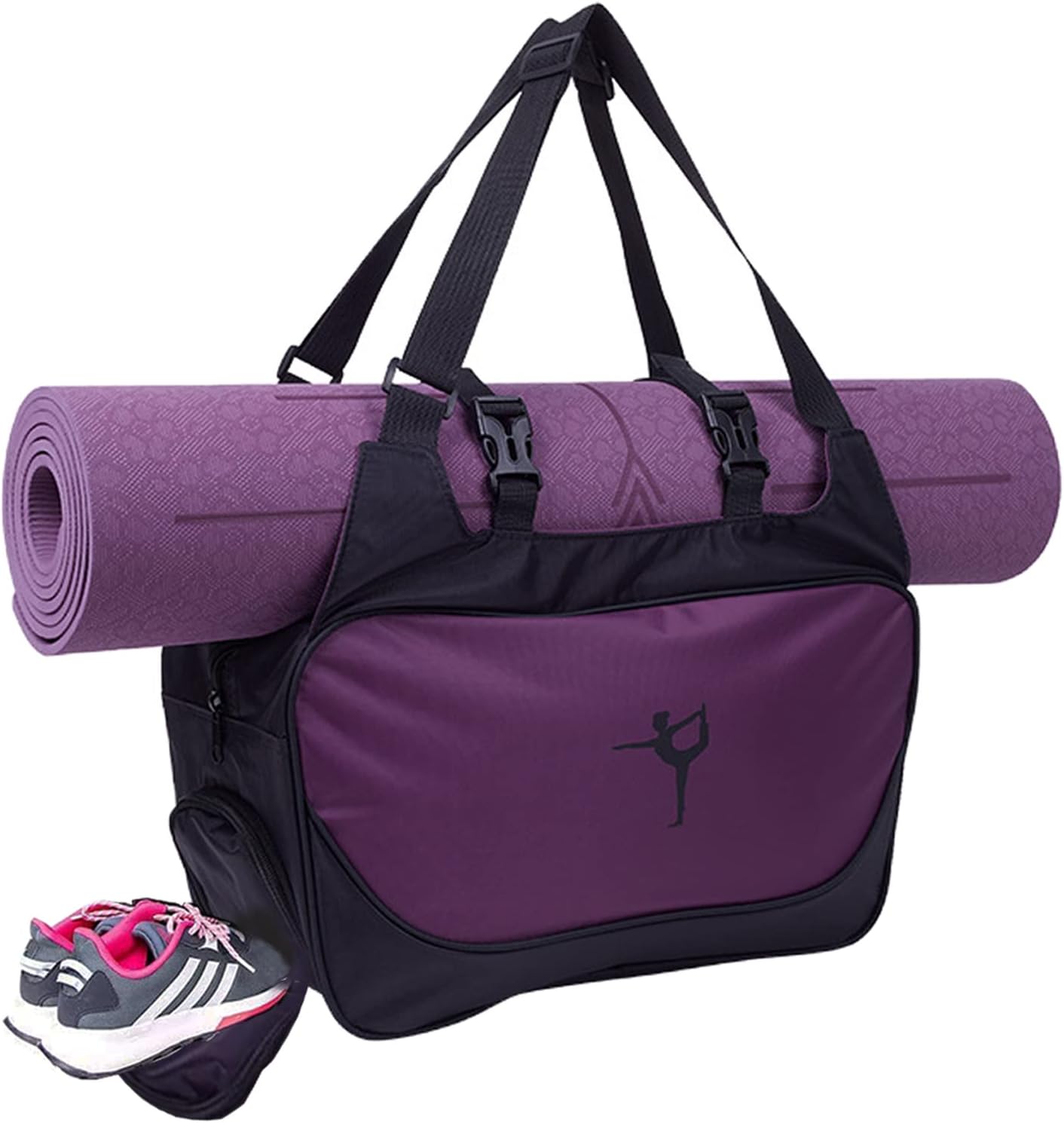 NA Yoga Mat Bag - Multifunction Carrier With Adjustable Strap, Sport Duffle Bag, Training Handbag Fits All Your Daily Stuff for Women (No Mat Included)
