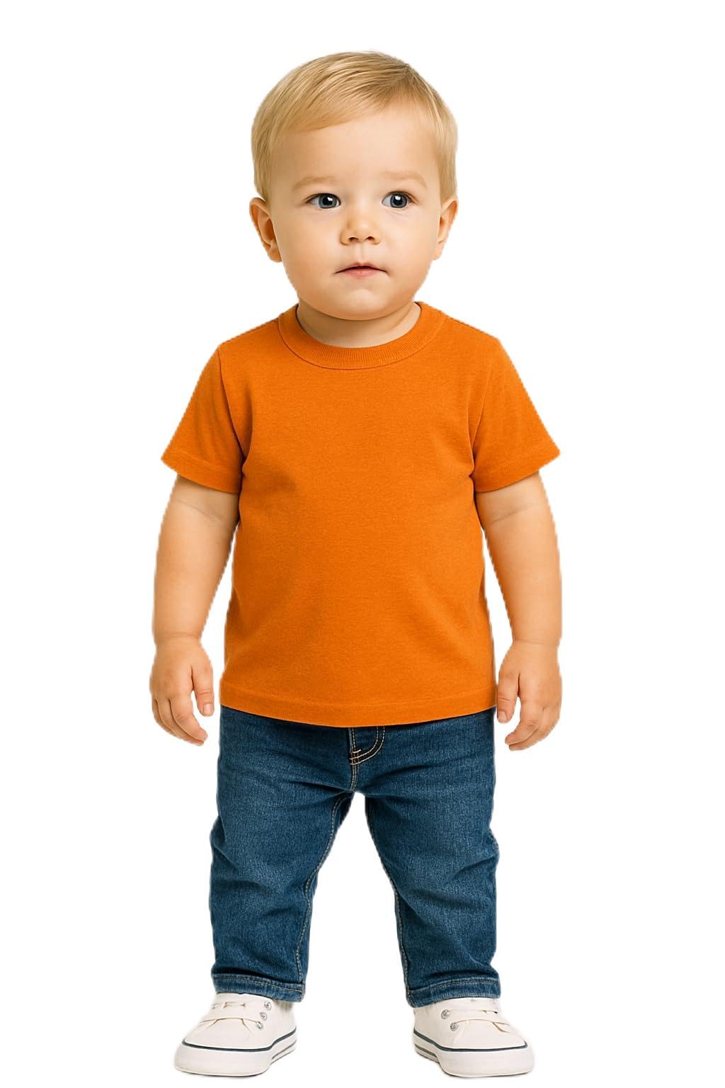 Babies Pure Cotton Solid Half Sleeve T-Shirt Soft & Breathable Daily Summer Wear for Newborn to 24 Months-picture-10