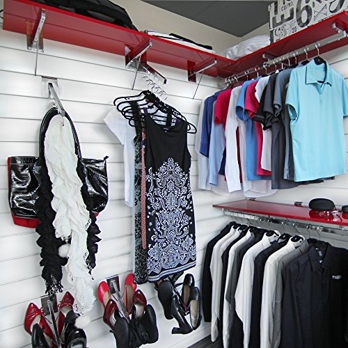 Proslat 30018 Evolia Pant Rack With Rubber Sleeves For Slatwall, Chrome, Silver #TOP5