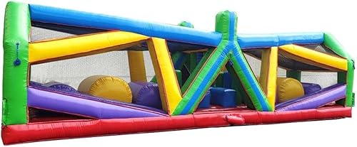 Retro Radical Run - Carrera de obstáculos inflable, unidad extrema #3, 40 pies de largo x 11 pies de ancho x 12 pies de alto, casa de rebote