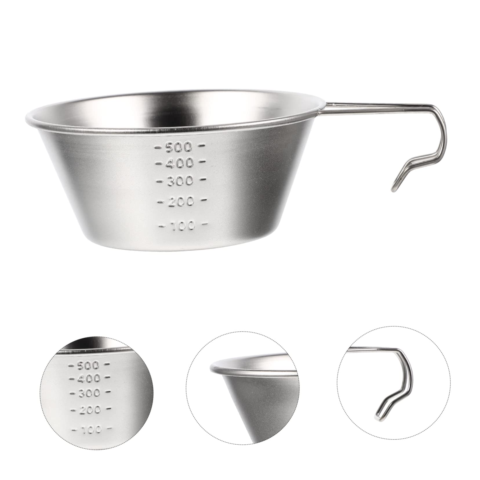 Abaodam 3stücke Edelstahl Schale für Camping Robuste Wasserschale Kompakter Weinbecher aus Edelstahl Wiederverwendbare Schüssel für Outdoor-aktivitäten