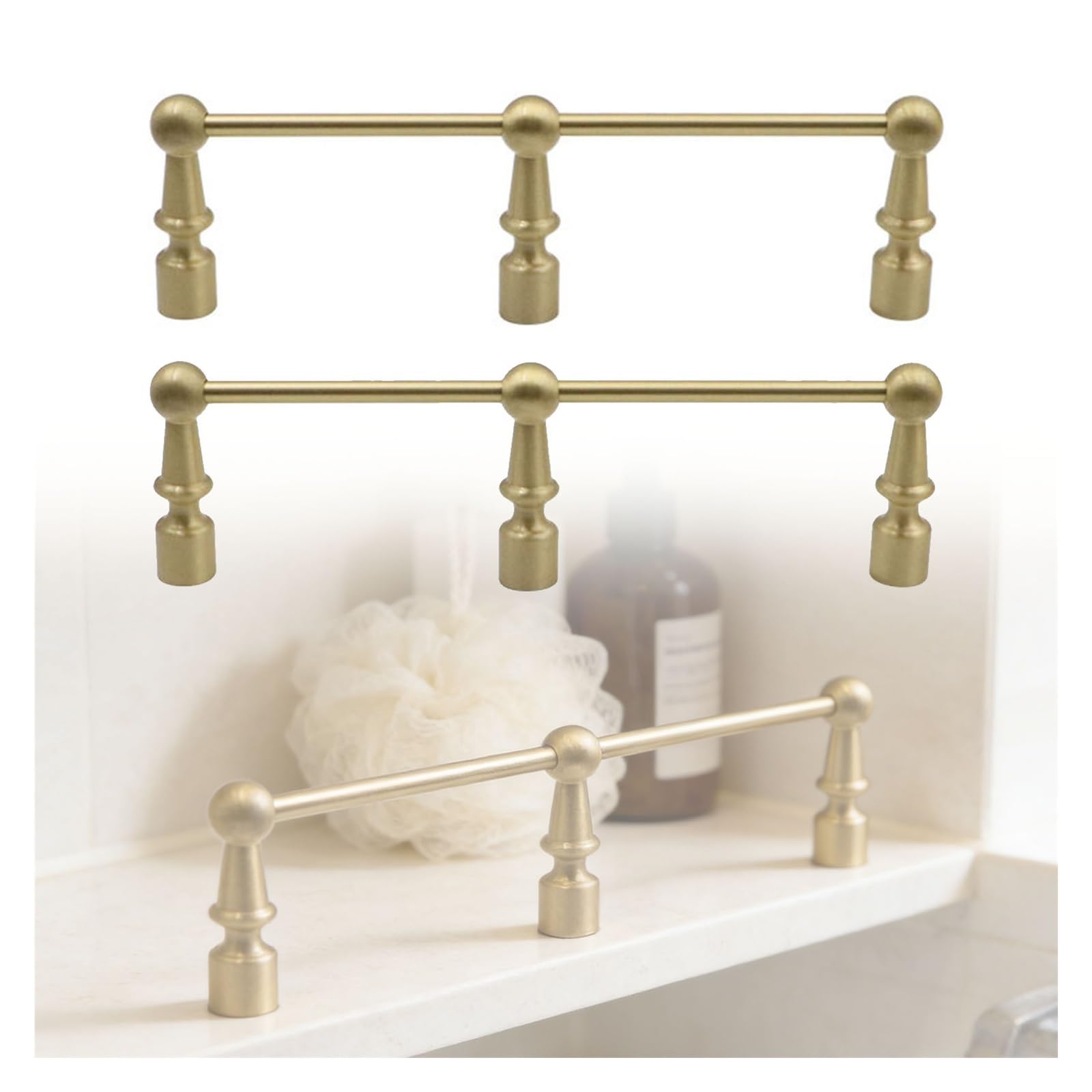 Rails d'étagère en laiton 76,2 cm moderne lot de 2 supports pour cuisine et salle de bain