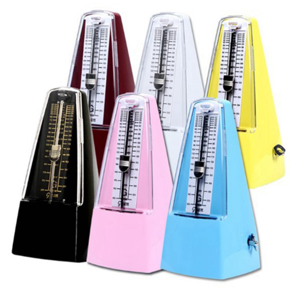 Métronome Mécanique à Clic Précis pour Piano, Rouge | Sonnerie de Cloche, Mécanisme à Remontage, Alliage Abs Pom Pps et Plaque en Fer