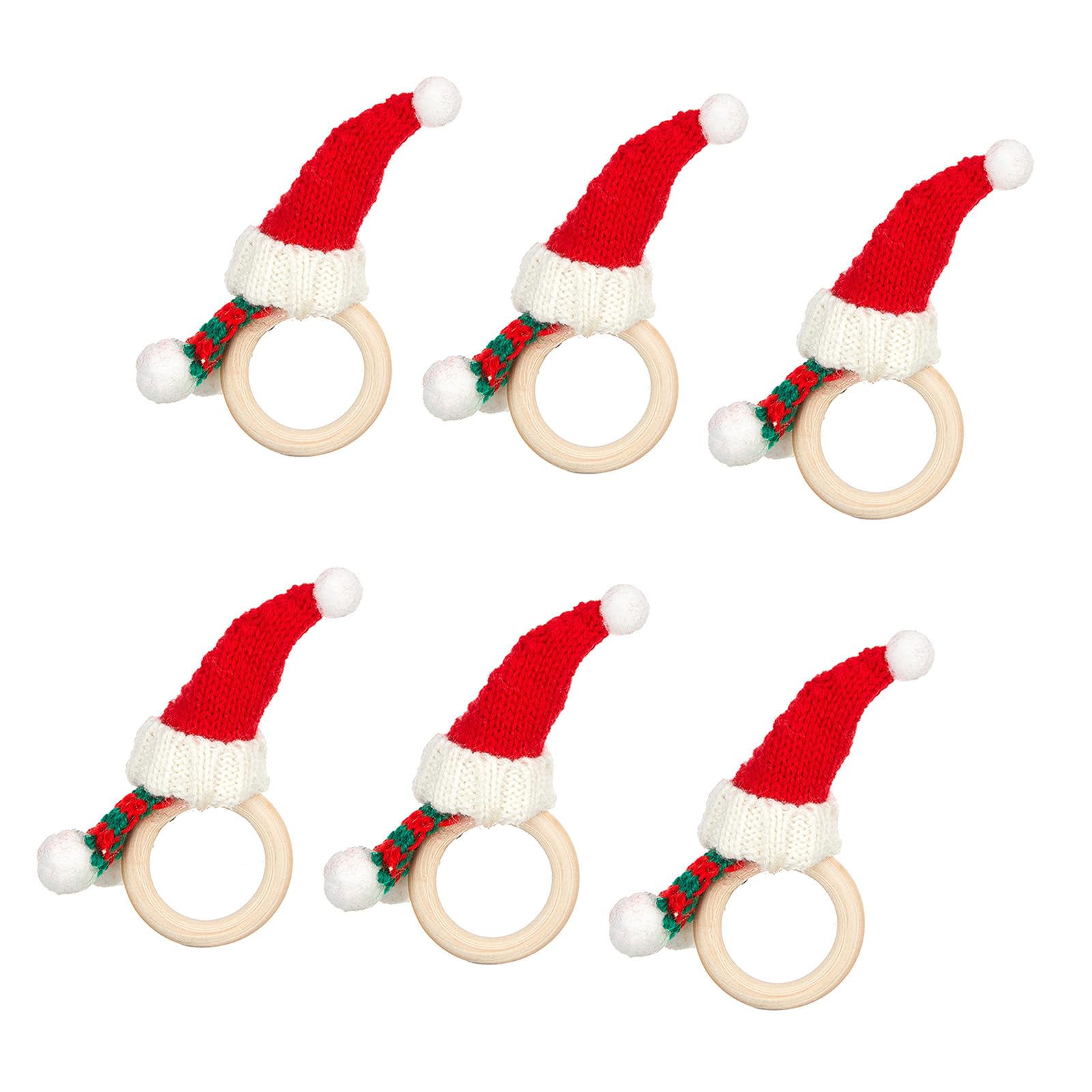 Elnwnnkc Of 6 Christmas Napkin Rings Decoration Elegant Napkin Holder Serviette Buckles for Dinner Parties Tabletop Adorment Christmas Rings