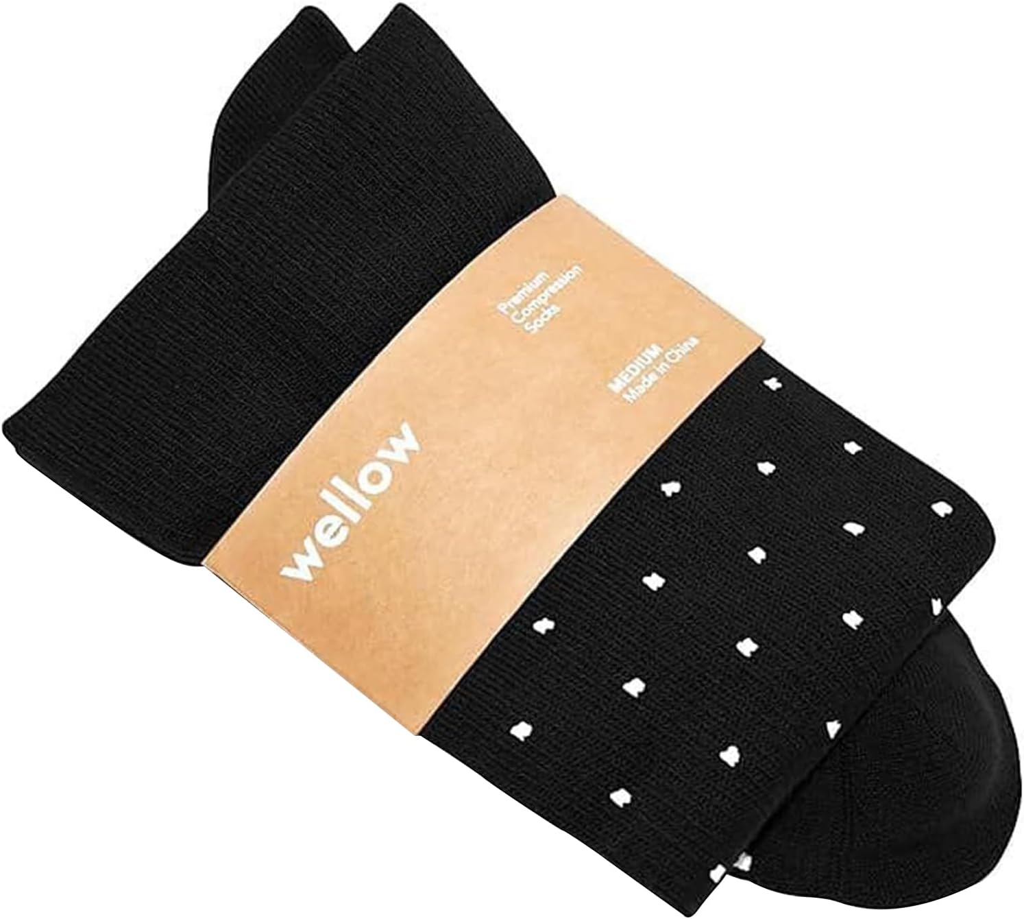 Wellow Wide Calf Compression Socks, Knee High Support, Fit for Men & Women, 18-25 mmHg, Made with Viscose from Bamboo