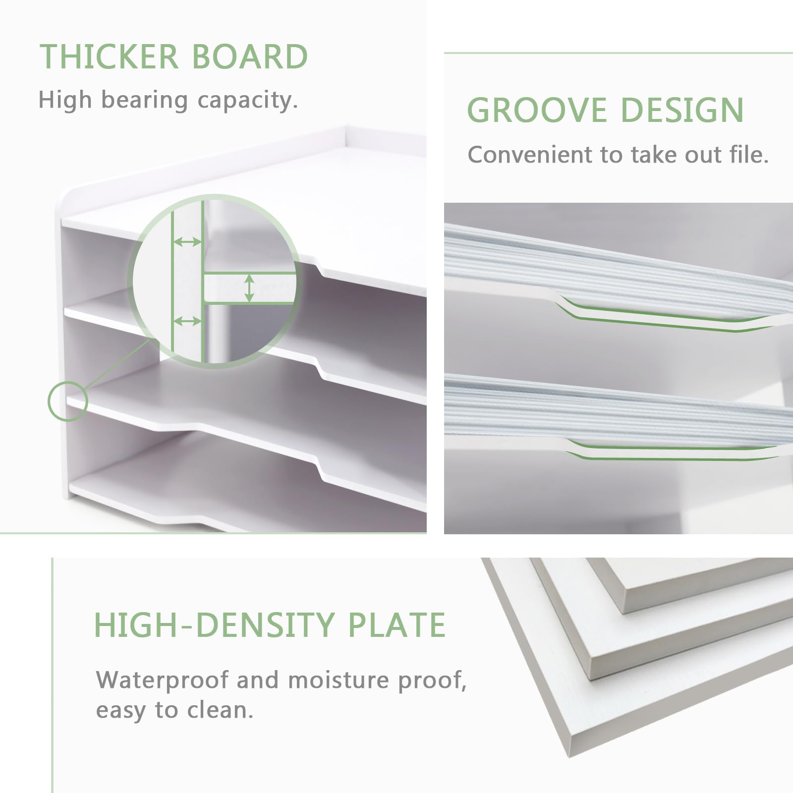 SONGWAY 12x12 Scrapbook Paper Organizer, 4 Tier File Organizer, White, Plastic, PVC, Square, Modern, Stackable - Image 4