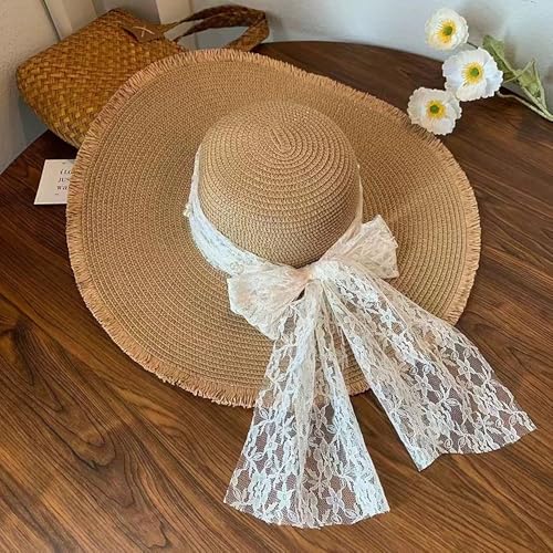 Sombrero de playa plegable con ala ancha para mujer miniatura 4