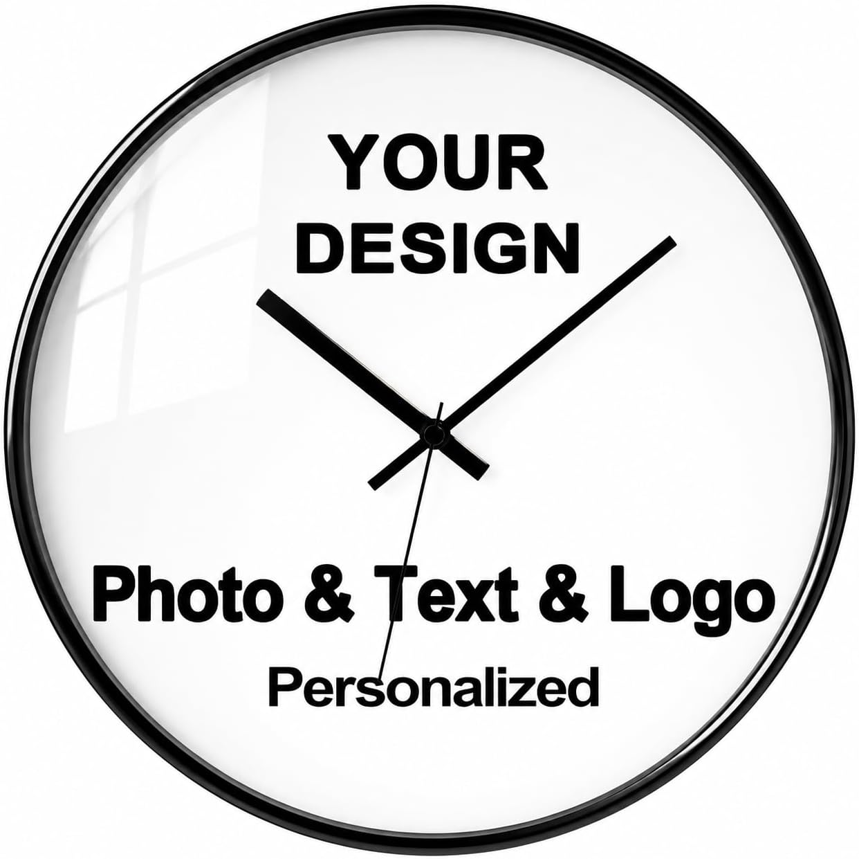 Personalized Wall Clock with Picture Logo Image Text Custom Family Photo Decor Clock for Home Bedroom and Office Providing Decoration Clocks Gift'S for Family and Friend